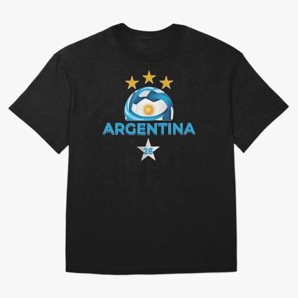 Argentina 2026 Stars Oversized T-Shirt Show Championship Spirit for Match Day Hype around FIFA World Cup 2026, Messi, CR7 and Mbappe, Germany, Classic Soccer Heritage, Championship Pressure, Fan Loyalty and International Pride; Great for Watch