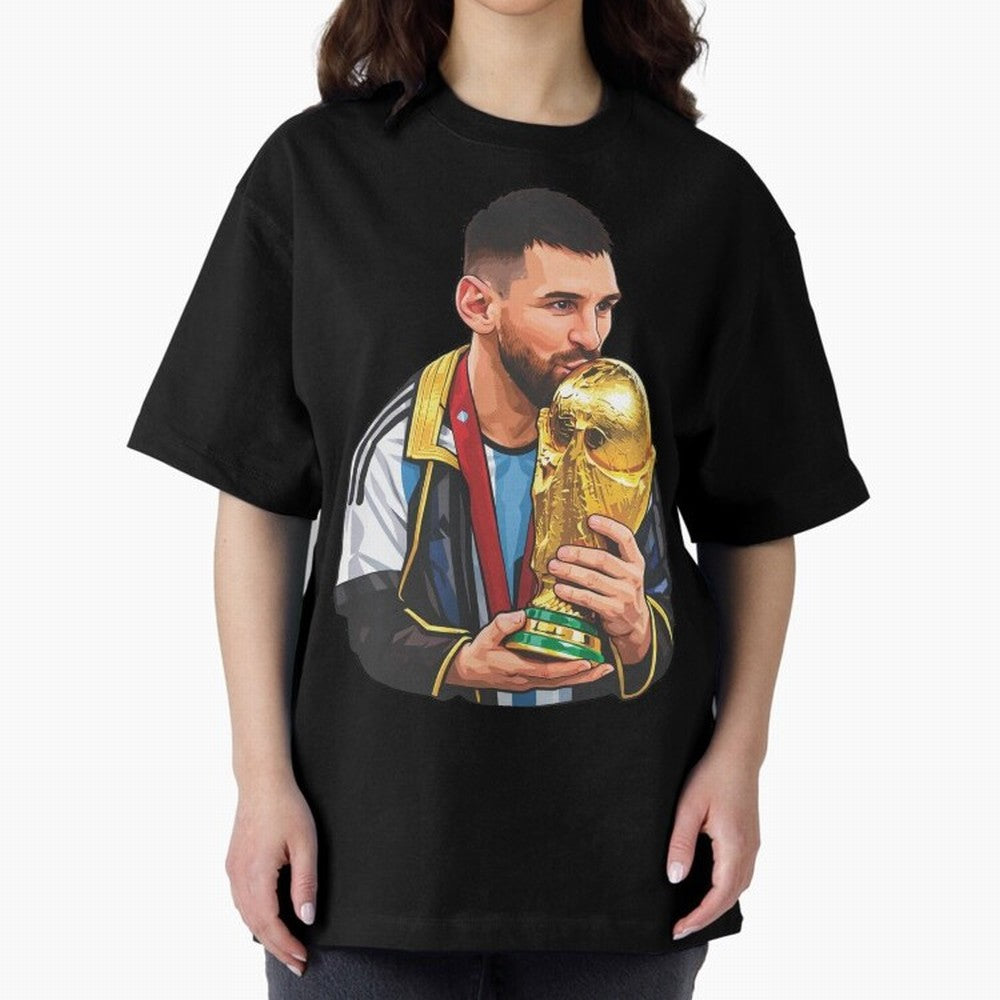 Messi celebrating the 2022 World Cup victory Classic T-Shirt Keep the Match Day Mood of FIFA World Cup 2026 USA Canada Mexico Spirit, Centered on Brazil, Neymar, Championship Spirit, Famous Goals, Roaring Crowds and International Football Unity;