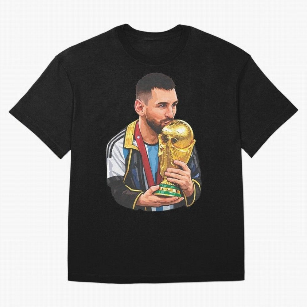 Messi celebrating the 2022 World Cup victory Classic T-Shirt Keep the Match Day Mood of FIFA World Cup 2026 USA Canada Mexico Spirit, Centered on Brazil, Neymar, Championship Spirit, Famous Goals, Roaring Crowds and International Football Unity;