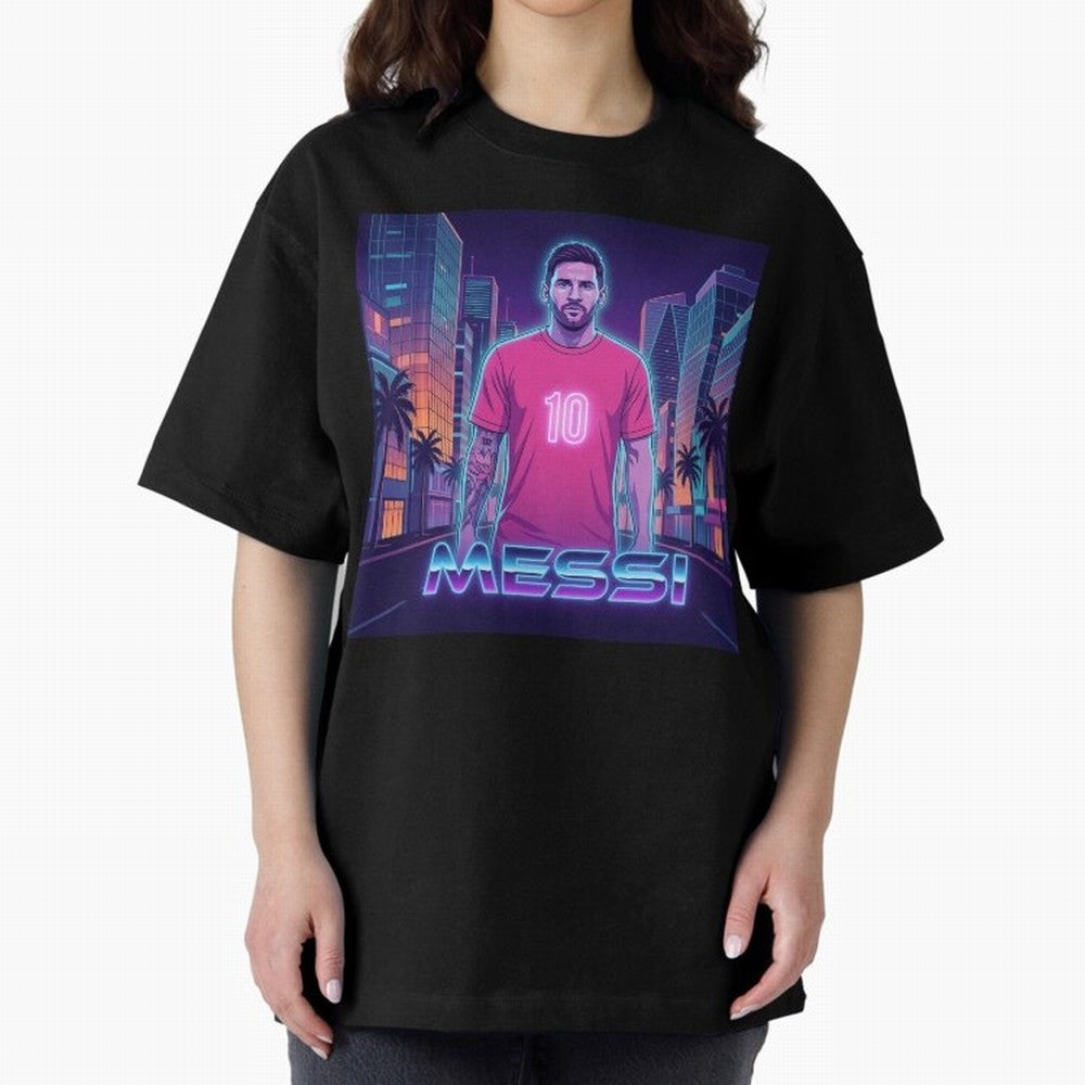 Inter Miami Football Legend Messi Cyberpunk Retro Futurist Design Classic T-Shirt Back the Journey through FIFA World Cup 2026 USA Canada Mexico Capturing Mbappe and Neymar, Portugal Energy, Global Supporter Spirit, Legendary Goals, National Colors