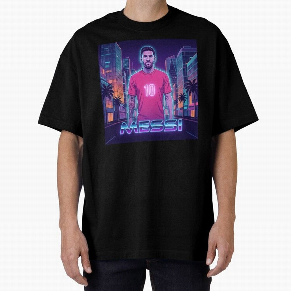 Inter Miami Football Legend Messi Cyberpunk Retro Futurist Design Classic T-Shirt Back the Journey through FIFA World Cup 2026 USA Canada Mexico Capturing Mbappe and Neymar, Portugal Energy, Global Supporter Spirit, Legendary Goals, National Colors