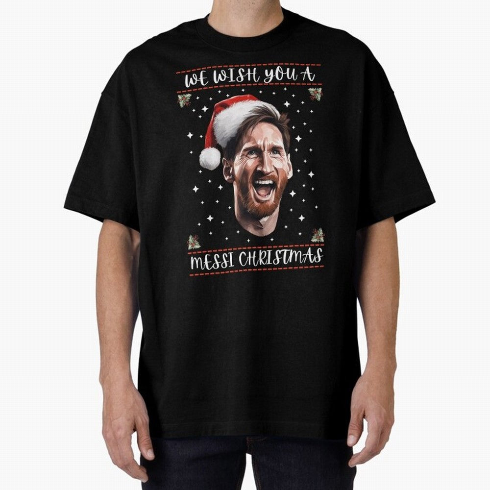 Messi Christmas Funny Football Holiday Classic T-Shirt Embrace FIFA World Cup 2026 USA Canada Mexico Filled with Neymar, France and Portugal Energy, Vintage Soccer Flavor, Modern Football Stars, National Flags and Final Night Emotion; Ideal for