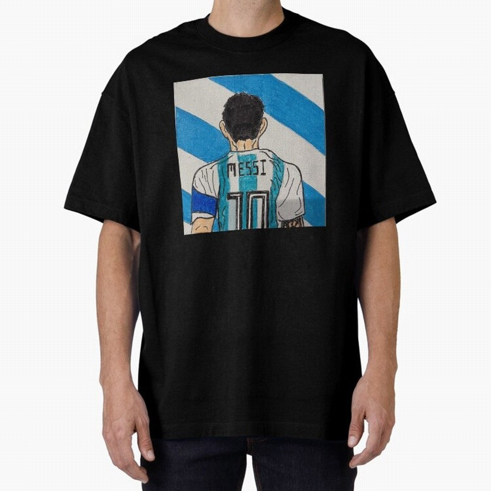 Messi Artwork Oversized T-Shirt Feel the Heartbeat of FIFA World Cup 2026 Spirit, with Portugal, Spain and Germany, Cristiano Ronaldo, Haaland and CR7, Stadium Memories, Football Loyalty, International Chants and Championship Tradition; Perfect for