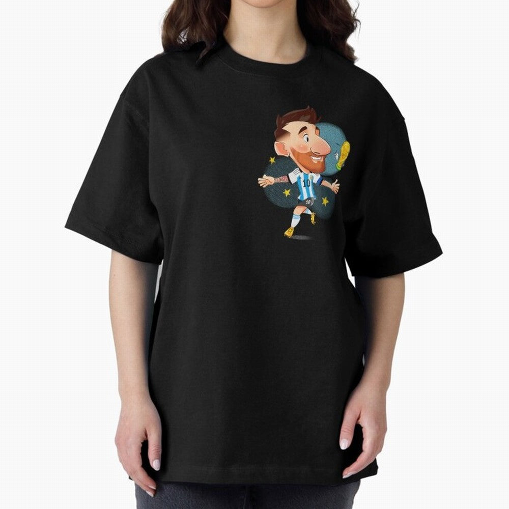 Messi GOAT Oversized T-Shirt Support FIFA World Cup 2026 USA Canada Mexico for Fans of Mbappe and Argentina, France and Brazil, Bringing Stadium Memories, Football Loyalty, International Chants and Championship Tradition; Ideal for Passionate Fans