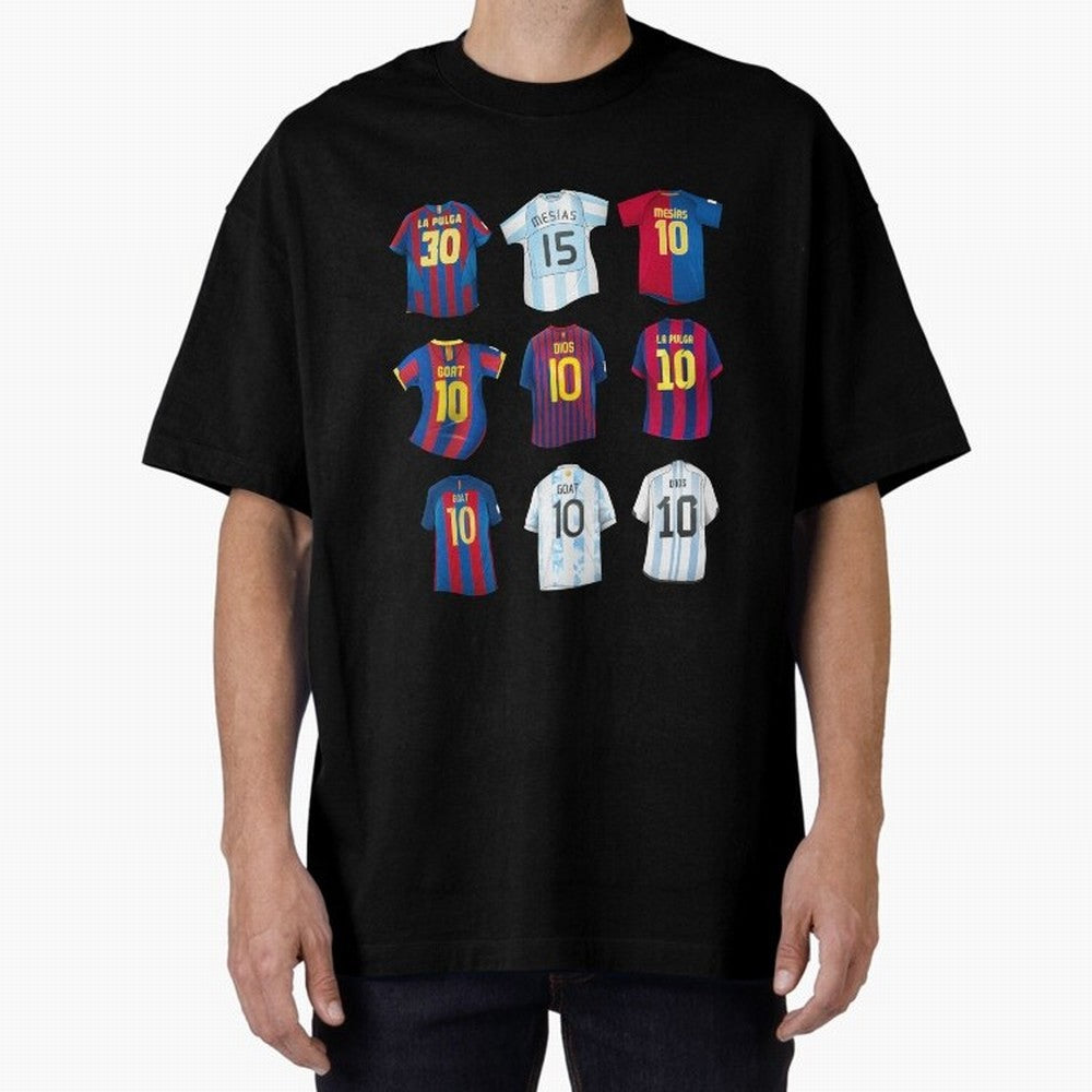 Messi Era Football Jerseys Oversized T-Shirt Celebrate Unforgettable Nights in FIFA World Cup 2026 USA Canada Mexico Spirit, Connected to Spain, Neymar, Worldwide Fan Energy, Dramatic Goals, Stadium Lights and Championship Celebrations; Perfect for