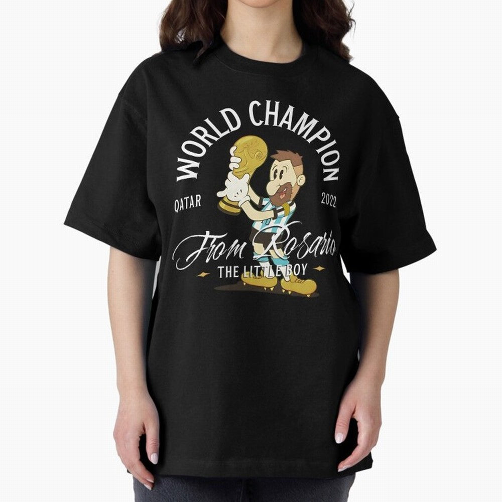 The little boy from Rosario Oversized T-Shirt Create the FIFA World Cup 2026 USA Canada Mexico Journey through Messi, CR7 and Mbappe Highlights, Argentina, France and Brazil Pride, Match Day Excitement, Supporter Culture, Golden Goals and Global