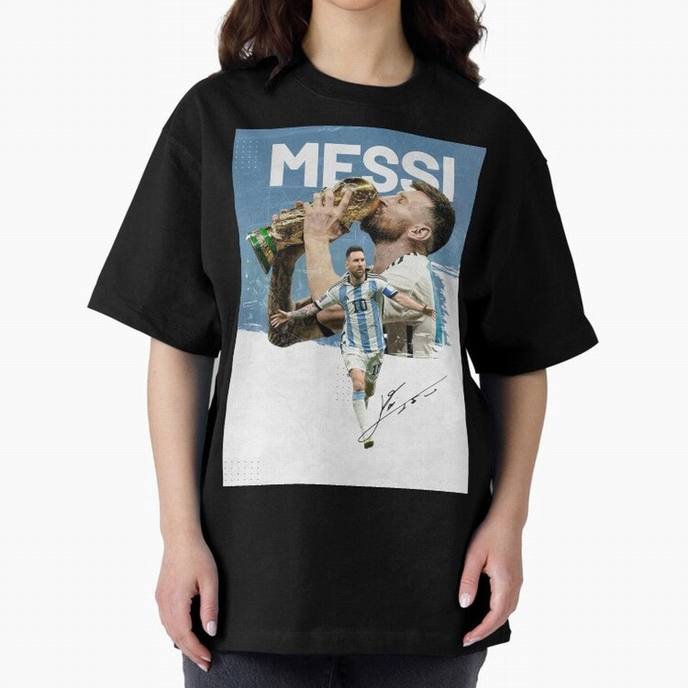 Messi Oversized T-Shirt Support Match Day Hype around FIFA World Cup 2026 USA Canada Mexico, CR7 and Messi, England and Germany, Stadium Memories, Football Loyalty, International Chants and Championship Tradition; Perfect for Fans, Collectors,