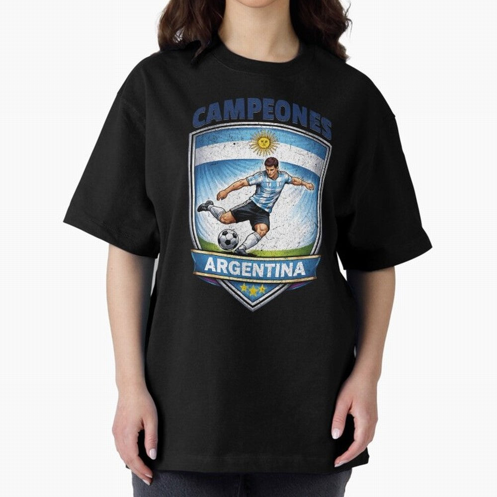 Argentina Vintage Soccer Badge - Campeones 3 Stars Essential T-Shirt Back the Journey through Match Day Hype around FIFA World Cup 2026 Group Stage, Haaland and Mbappe, Germany, Global Supporter Spirit, Legendary Goals, National Colors and