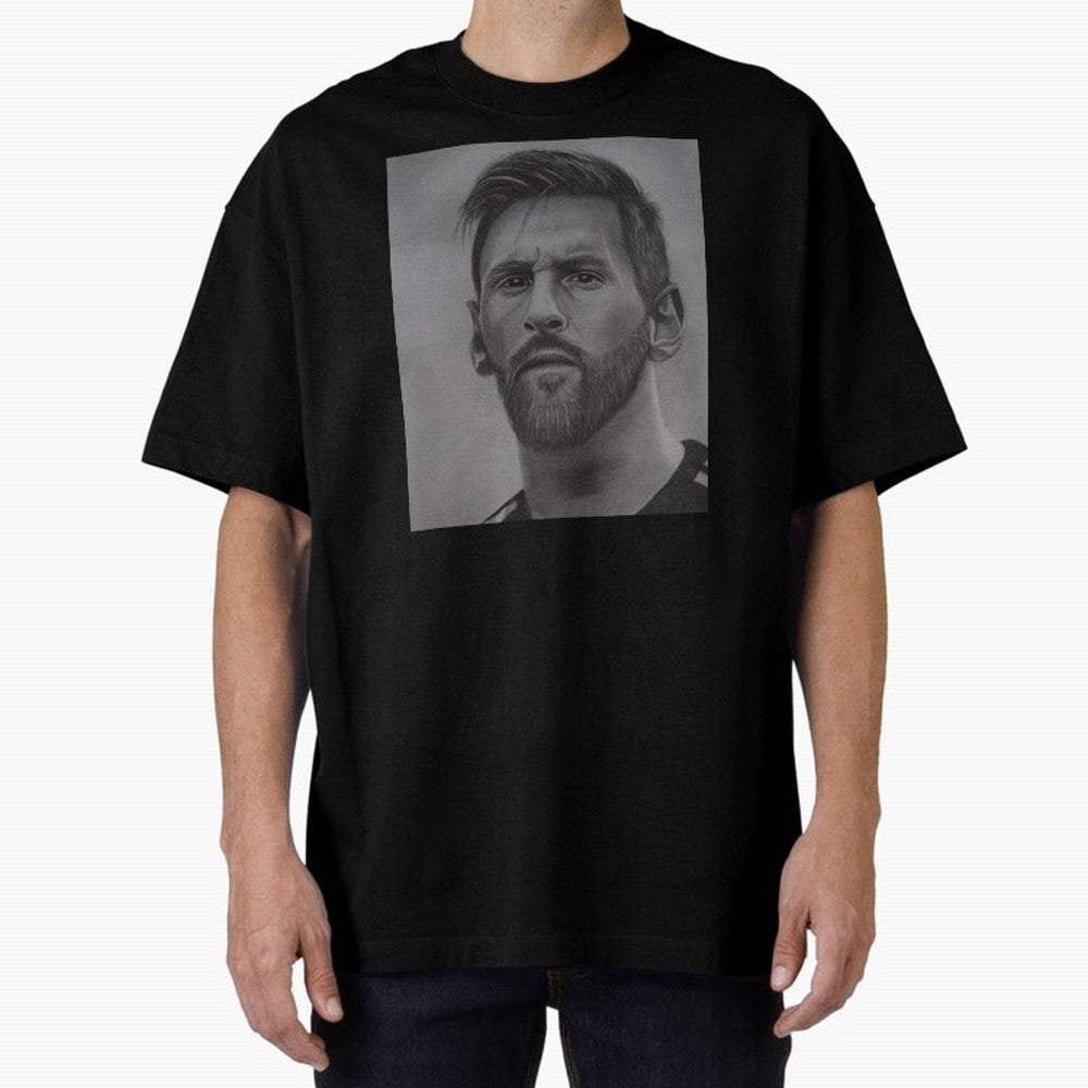 Messi Focused Portrait Art Classic T-Shirt Show Match Day Excitement for FIFA World Cup 2026 Group Stage Capturing Messi and Cristiano Ronaldo, Portugal, Spain and Germany Energy, Global Supporter Spirit, Legendary Goals, National Colors and