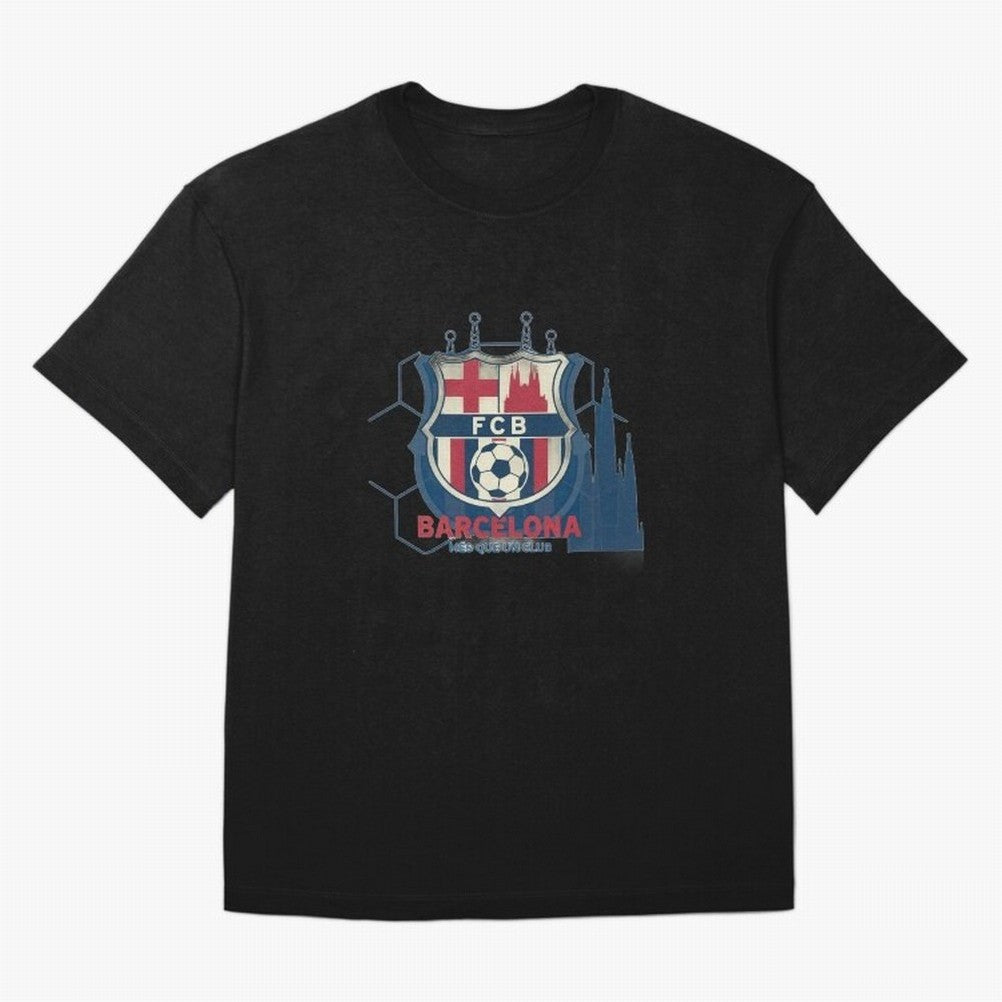 FCB Minimalist - Football Fan Design Oversized T-Shirt Discover FIFA World Cup 2026 USA Canada Mexico for Fans of Mbappe and Netherlands, Bringing Vintage Soccer Flavor, Modern Football Stars, National Flags and Final Night Emotion; Great for