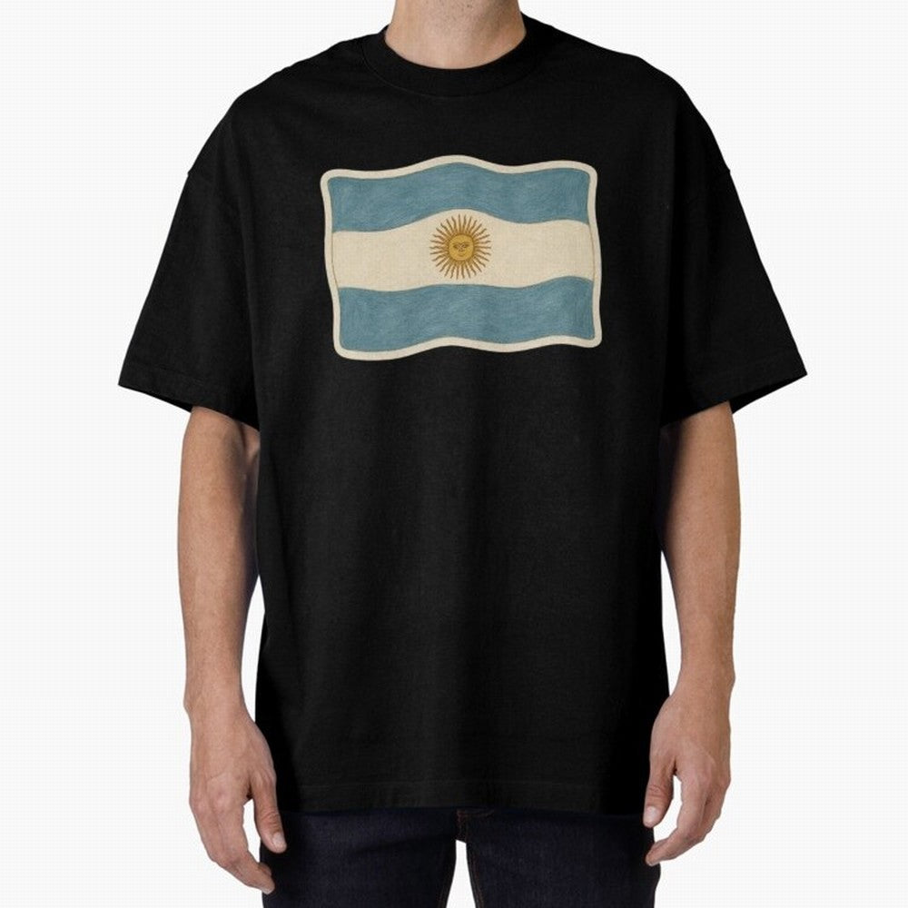Argentina Flag Classic Sun of May National Design Classic T-Shirt Follow the Final Road of Global Football Passion for FIFA World Cup 2026 Group Stage, Built around Haaland, Brazil, Vintage Soccer Flavor, Modern Football Stars, National Flags and