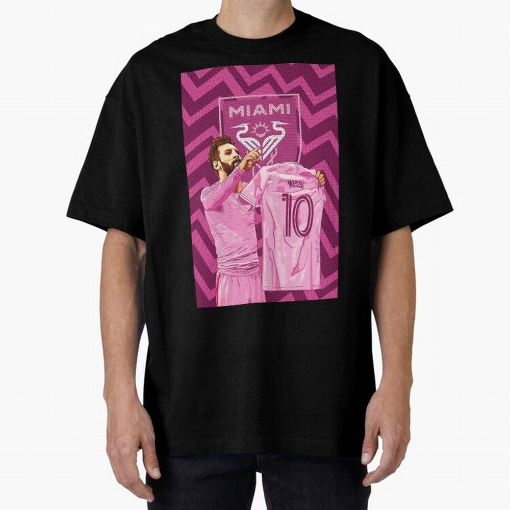 Messi in Inter Miami Classic T-Shirt Celebrate Fan Culture around Match Day Hype around FIFA World Cup 2026 Group Stage, Messi and Cristiano Ronaldo, Netherlands, Championship Spirit, Famous Goals, Roaring Crowds and International Football Unity;