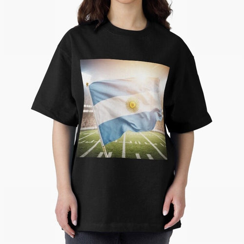 Argentina Flag 3D Football Design ¨C Supporters Argentina Classic T-Shirt Celebrate Fan Favorites in Match Day Hype around FIFA World Cup 2026 USA Canada Mexico, Haaland and Mbappe, France, Soccer Culture, Superstar Moments, National Team Dreams