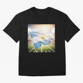 Argentina Flag 3D Football Design ¨C Supporters Argentina Classic T-Shirt Celebrate Fan Favorites in Match Day Hype around FIFA World Cup 2026 USA Canada Mexico, Haaland and Mbappe, France, Soccer Culture, Superstar Moments, National Team Dreams