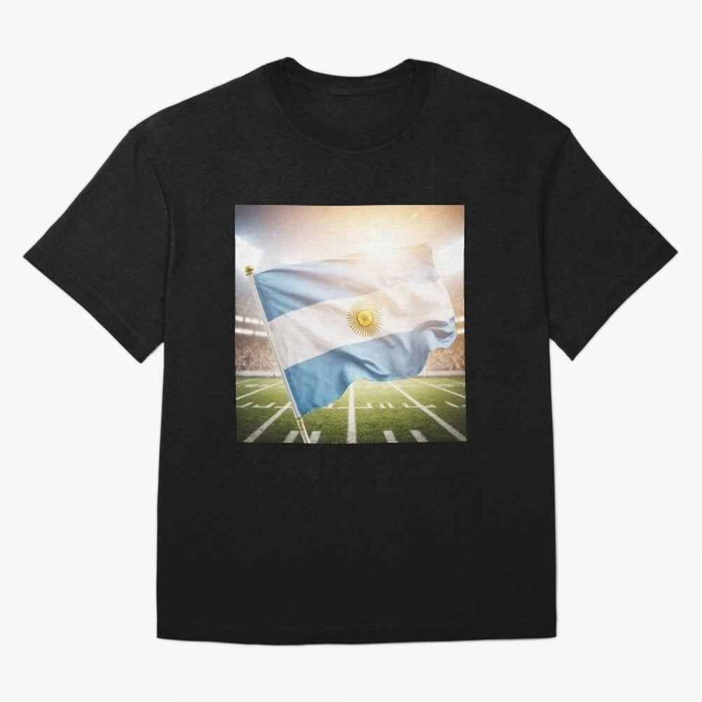 Argentina Flag 3D Football Design ¨C Supporters Argentina Classic T-Shirt Celebrate Fan Favorites in Match Day Hype around FIFA World Cup 2026 USA Canada Mexico, Haaland and Mbappe, France, Soccer Culture, Superstar Moments, National Team Dreams
