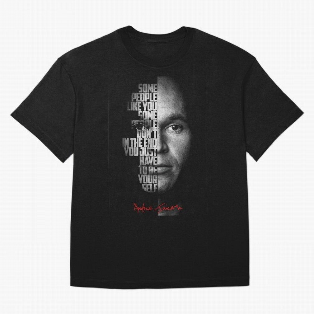 Black and white Andres Iniesta Quote. Oversized T-Shirt Bring World Football Passion into Global Football Passion for FIFA World Cup 2026 USA Canada Mexico, Centered on Mbappe, France and Portugal, Football Passion, Legendary Performances, Festival
