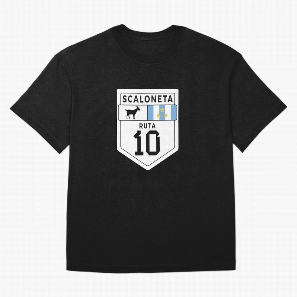 Scaloneta - Messi 10 - Goat Oversized T-Shirt Stand Proud for FIFA World Cup 2026 Spirit, Built around Netherlands, Mbappe, Sports Nostalgia, International Competition, Famous Players and Unforgettable Victories; Great for Watch Parties, Sports