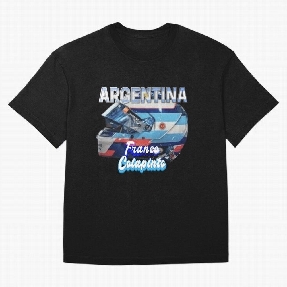 5306 Colapinto Helmet Argentina Oversized T-Shirt Get Ready for FIFA World Cup 2026 Spirit, with Brazil, Messi, CR7 and Mbappe, Tournament Hype, Historic Matchups, Family Viewing Parties and Global Sports Pride; Great for Watch Parties, Sports