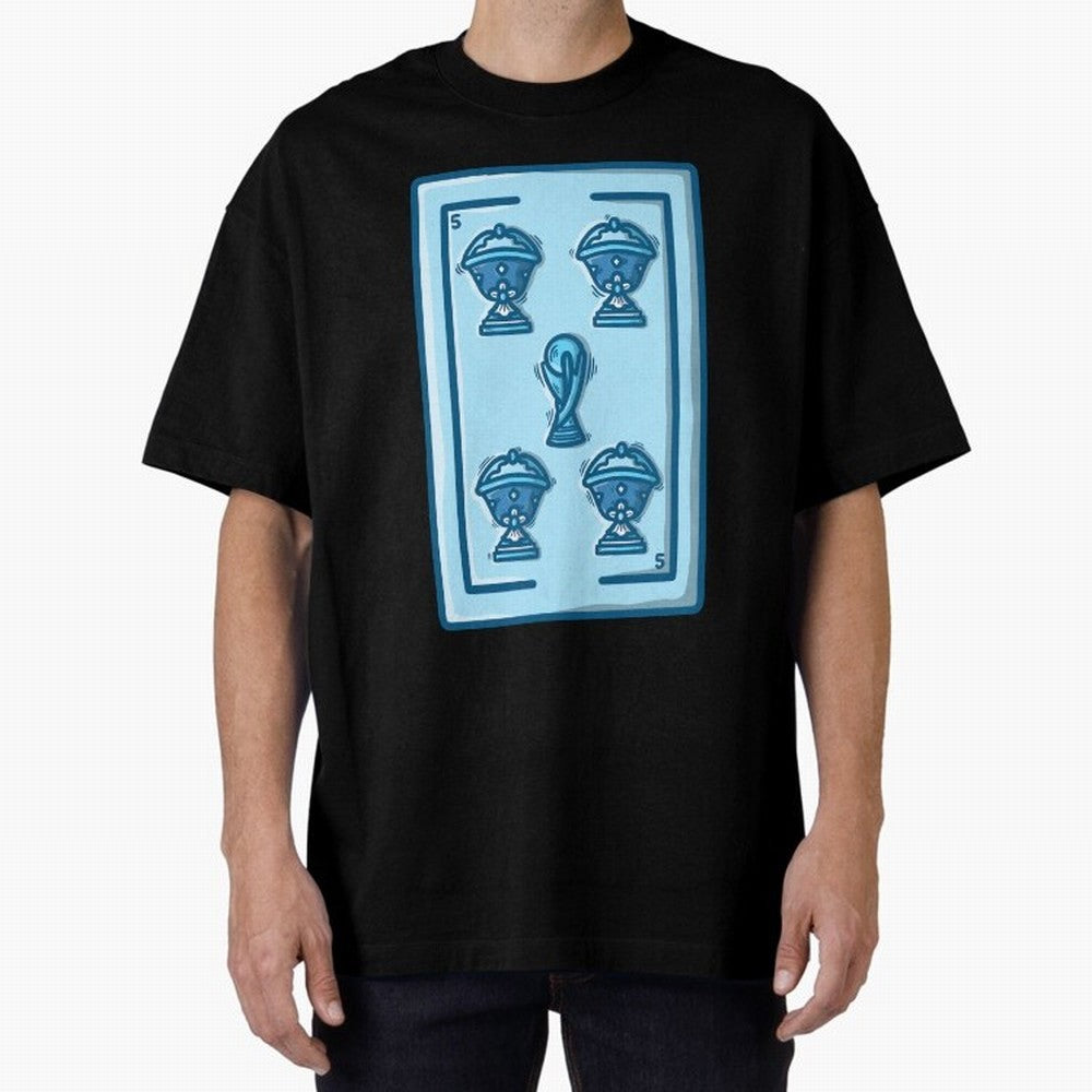 5 de copas - Argentina Classic T-Shirt Show Passion for the Stars of FIFA World Cup 2026 Group Stage for Fans of Mbappe and Argentina, France and Brazil, Bringing Global Supporter Spirit, Legendary Goals, National Colors and Tournament Celebration;