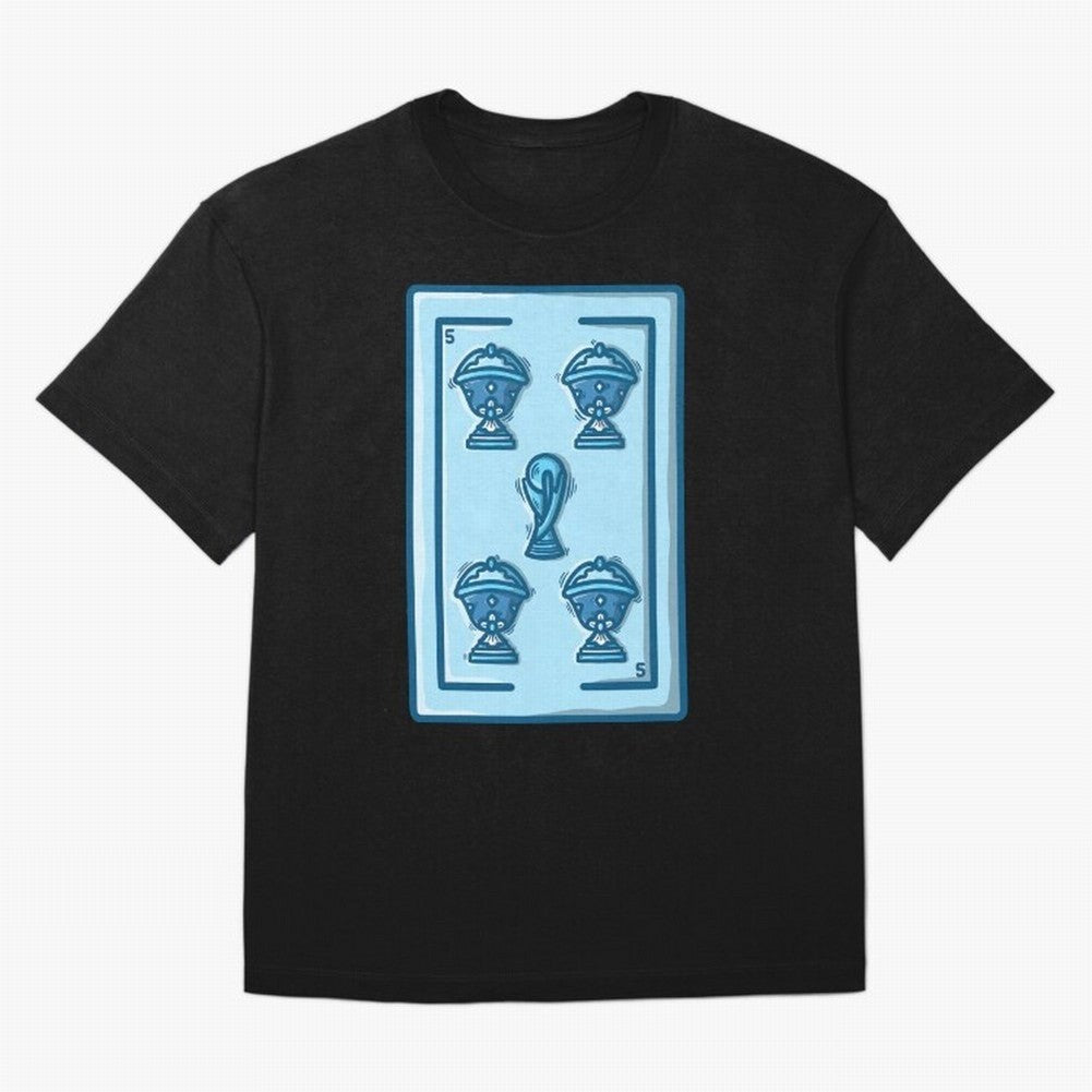 5 de copas - Argentina Classic T-Shirt Show Passion for the Stars of FIFA World Cup 2026 Group Stage for Fans of Mbappe and Argentina, France and Brazil, Bringing Global Supporter Spirit, Legendary Goals, National Colors and Tournament Celebration;