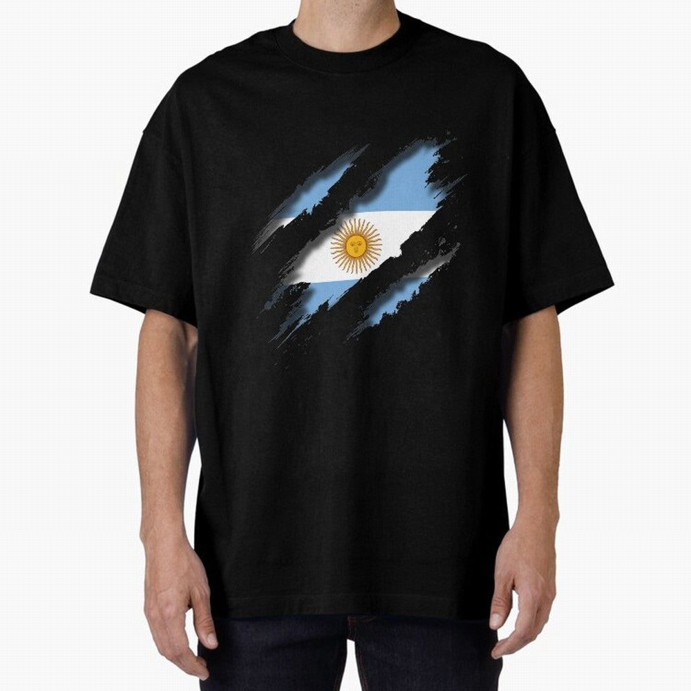Argentina Tearing a New One Oversized T-Shirt Upgrade FIFA World Cup 2026 USA Canada Mexico for Fans of Haaland and Mbappe and Argentina, Bringing Stadium Memories, Football Loyalty, International Chants and Championship Tradition; Built for