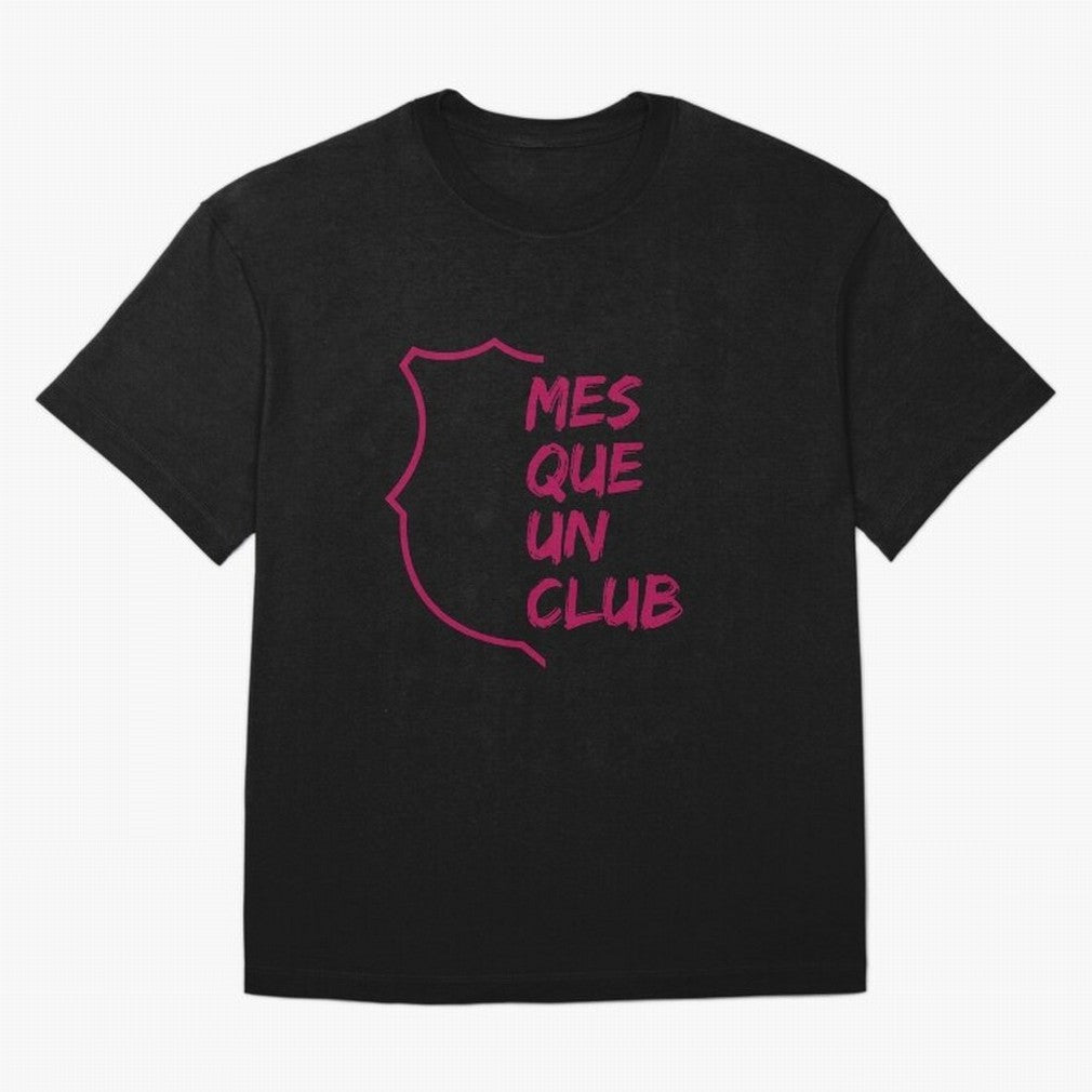 MES QUE UN CLUB Oversized T-Shirt Celebrate the Stars of FIFA World Cup 2026 Spirit, Connected to Brazil, Mbappe and Neymar, Football Festival Excitement, Trophy Ambitions, Country Rivalries and Star Player Buzz; Created for Match Day Parties,