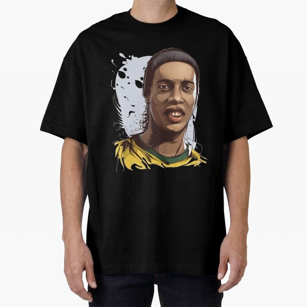Illustration Ronaldinho Art Classic T-Shirt Carry the FIFA World Cup 2026 USA Canada Mexico Journey through Neymar Highlights, Argentina Pride, Worldwide Fan Energy, Dramatic Goals, Stadium Lights and Championship Celebrations; Ideal for Football