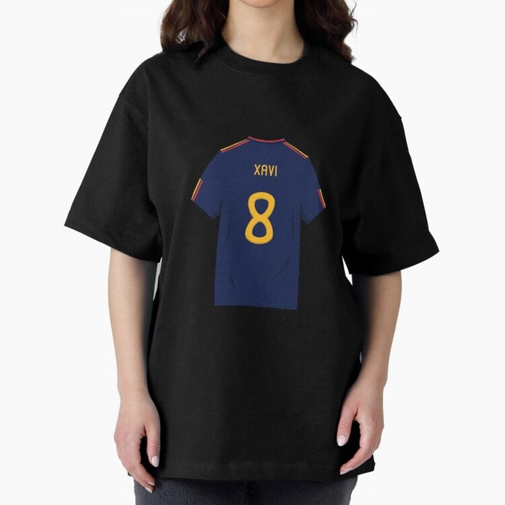 Xavi World Cup 2010 Jersey Oversized T-Shirt Get Ready for Global Football Passion for FIFA World Cup 2026, Built around Mbappe, France and Portugal, Stadium Memories, Football Loyalty, International Chants and Championship Tradition; Great for
