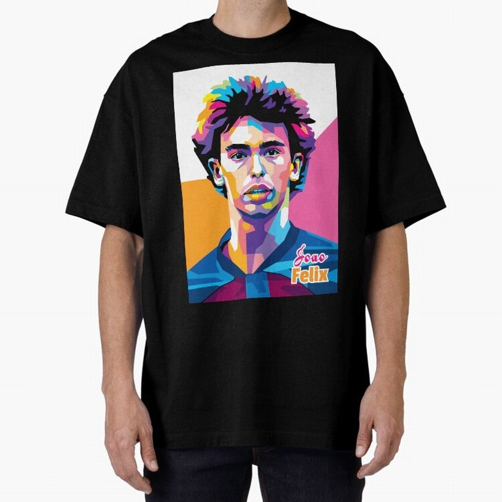 Joao Felix in WPAP Style Oversized T-Shirt Celebrate the Road through FIFA World Cup 2026 Spirit, Celebrating England, France and Netherlands, Haaland, Football History, Final Match Energy, Crowd Noise and Once in a Lifetime Moments; Ideal for Fans