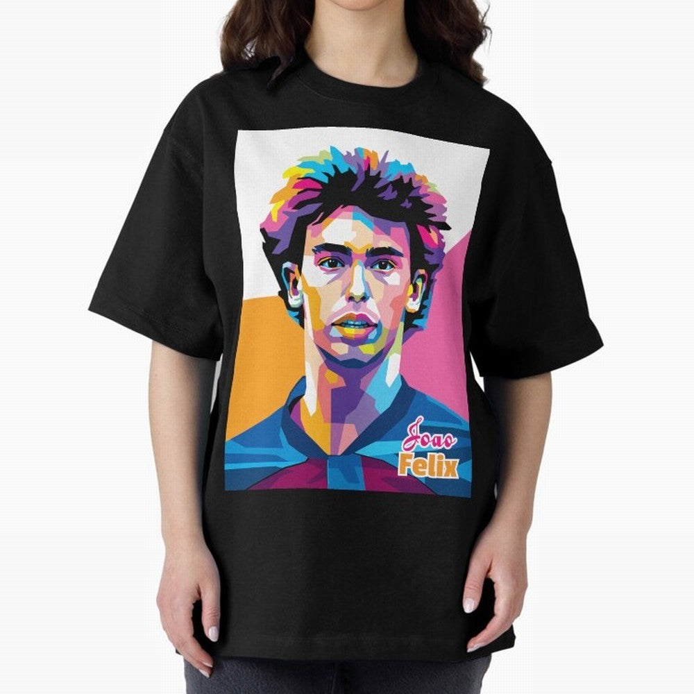 Joao Felix in WPAP Style Oversized T-Shirt Celebrate the Road through FIFA World Cup 2026 Spirit, Celebrating England, France and Netherlands, Haaland, Football History, Final Match Energy, Crowd Noise and Once in a Lifetime Moments; Ideal for Fans