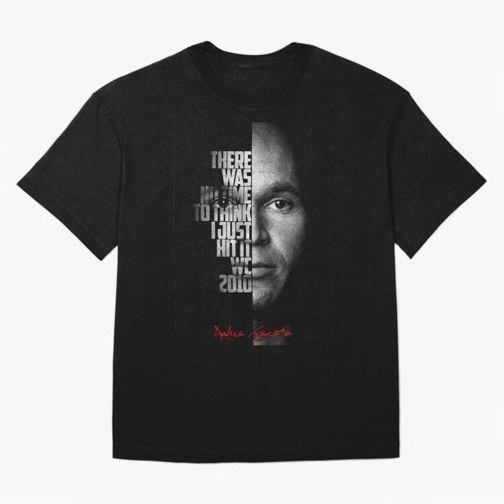 Black and white Andres Iniesta Quote. Classic T-Shirt Make Every Kick Count in FIFA World Cup 2026 Made for Cristiano Ronaldo, Haaland and CR7, Spain Energy, Game Day Rituals, Football Legends, Country Pride and the Road to the Final; Made for