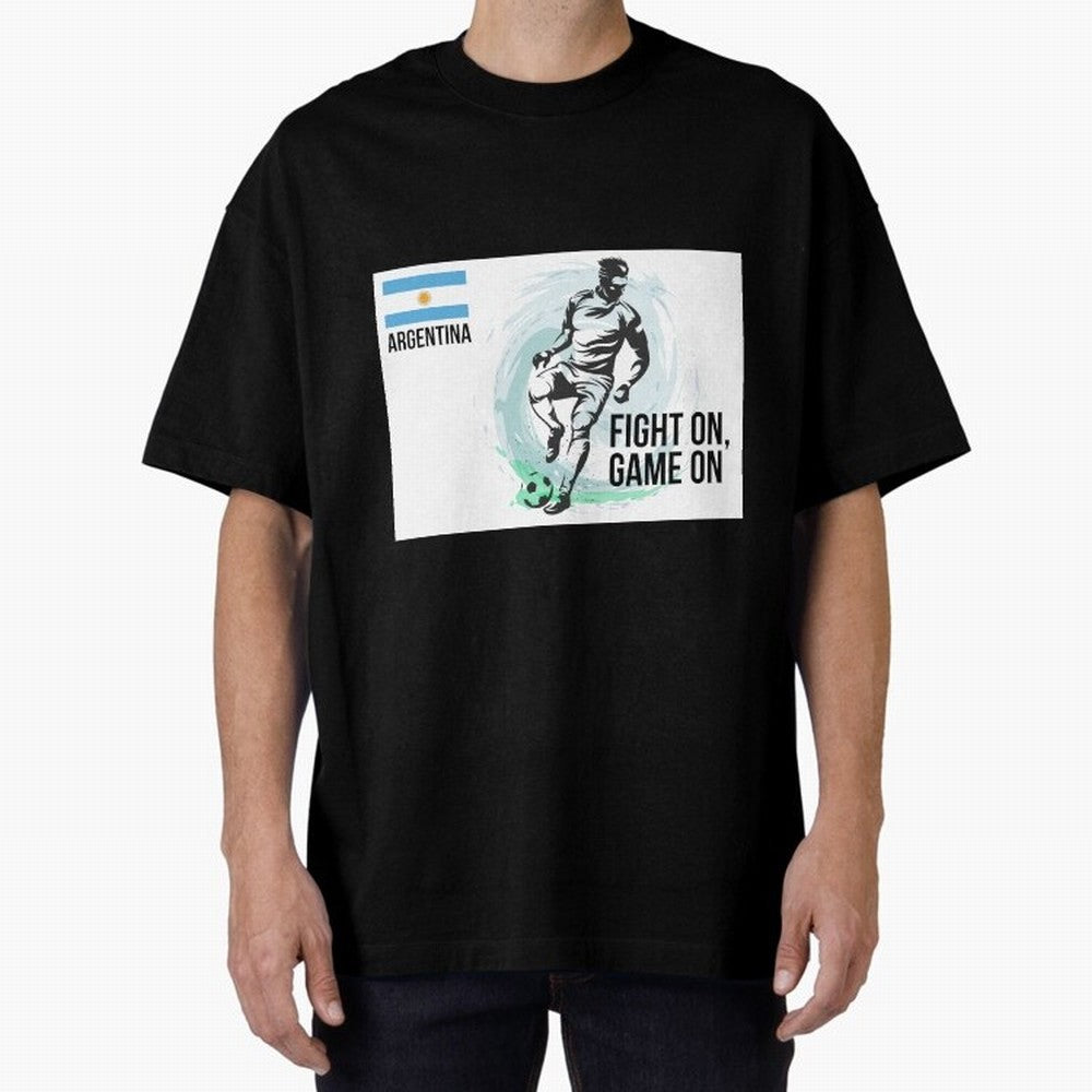 Argentinian Football Player Playing Football - Football Classic T-Shirt Stand with Match Day Hype around FIFA World Cup 2026 Group Stage, CR7 and Messi, Argentina and Brazil, Global Supporter Spirit, Legendary Goals, National Colors and Tournament