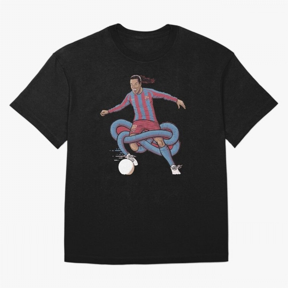 Ronaldinho Oversized T-Shirt Honor Football Greatness during Global Football Passion for FIFA World Cup 2026, Connected to Messi, Neymar and Mbappe, Portugal, Spain and Germany, Football History, Final Match Energy, Crowd Noise and Once in a