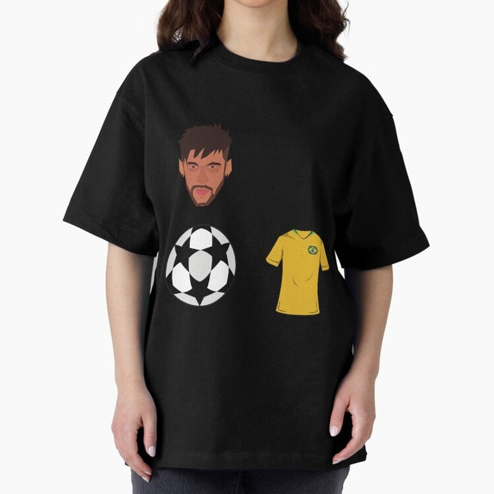 Neymar JR 10 - PSG X Brazil Oversized T-Shirt Show Your Tournament Heart for FIFA World Cup 2026 Group Stage for Fans of CR7 and Messi and Portugal, Spain and Germany, Bringing Goal Celebration Energy, Supporter Heritage, Football Icons and