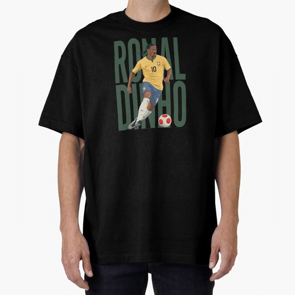 Ronaldinho Gaucho in action Minimalist Graphic Premium T-Shirt Mark FIFA World Cup 2026 Group Stage Inspired by Cristiano Ronaldo, Spain Energy, Soccer Culture, Superstar Moments, National Team Dreams and Competitive Fire; Ideal for Passionate Fans