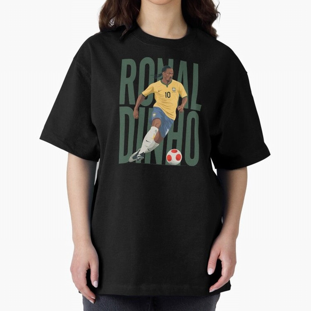 Ronaldinho Gaucho in action Minimalist Graphic Premium T-Shirt Mark FIFA World Cup 2026 Group Stage Inspired by Cristiano Ronaldo, Spain Energy, Soccer Culture, Superstar Moments, National Team Dreams and Competitive Fire; Ideal for Passionate Fans