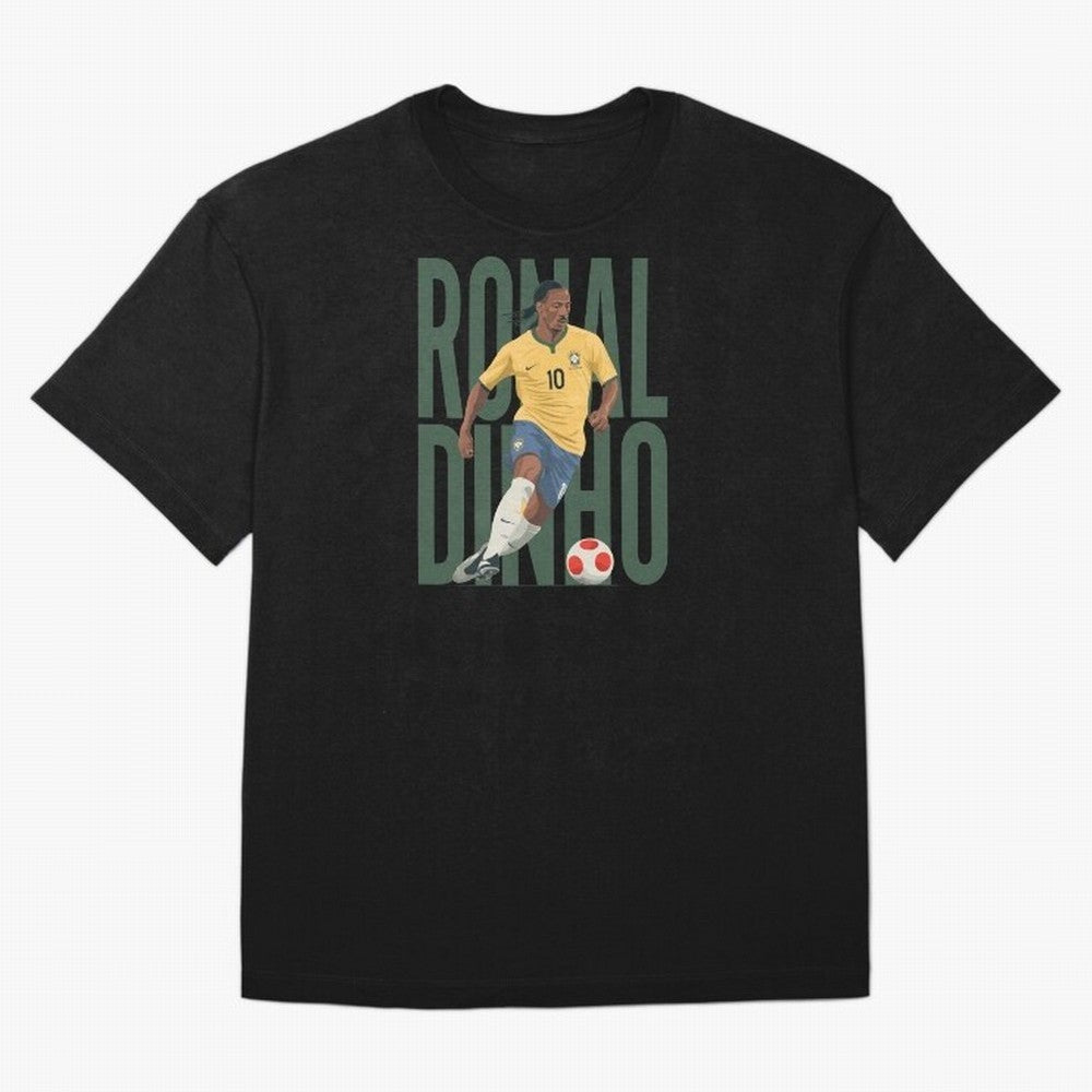 Ronaldinho Gaucho in action Minimalist Graphic Premium T-Shirt Mark FIFA World Cup 2026 Group Stage Inspired by Cristiano Ronaldo, Spain Energy, Soccer Culture, Superstar Moments, National Team Dreams and Competitive Fire; Ideal for Passionate Fans