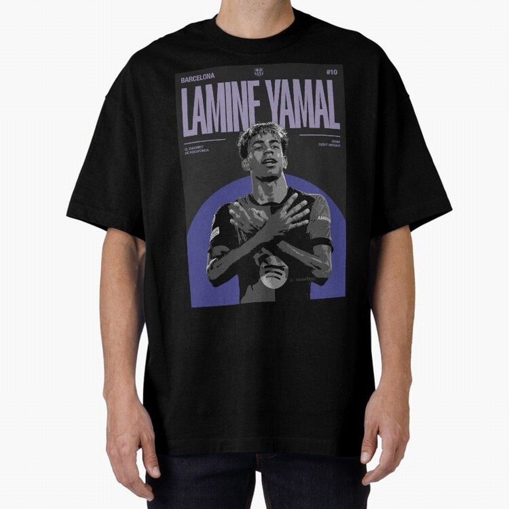 Lamine Yamal Barcelona Poster HD Premium T-Shirt Join the Countdown to FIFA World Cup 2026 USA Canada Mexico for Fans of CR7 and Messi and Portugal, Bringing Championship Spirit, Famous Goals, Roaring Crowds and International Football Unity; Made
