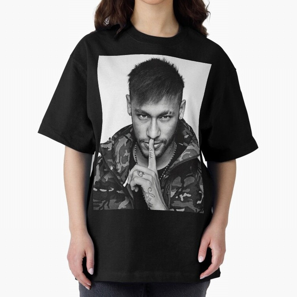 Neymar Art Oversized T-Shirt Show Championship Spirit for FIFA World Cup 2026 Featuring Haaland and Mbappe, Spain and Netherlands Energy, Fan Favorite Moments, National Team Passion, Big Match Drama and Soccer History; Made for Die Hard Supporters,