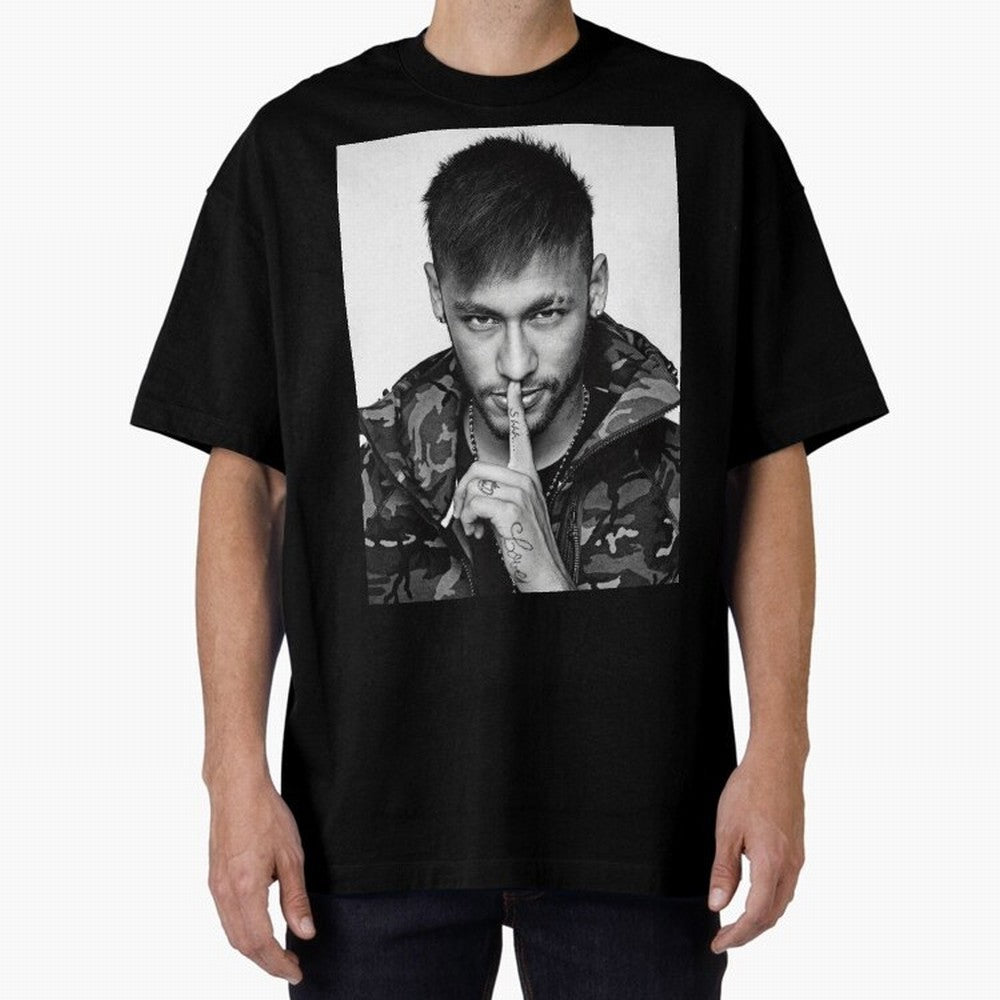 Neymar Art Oversized T-Shirt Show Championship Spirit for FIFA World Cup 2026 Featuring Haaland and Mbappe, Spain and Netherlands Energy, Fan Favorite Moments, National Team Passion, Big Match Drama and Soccer History; Made for Die Hard Supporters,