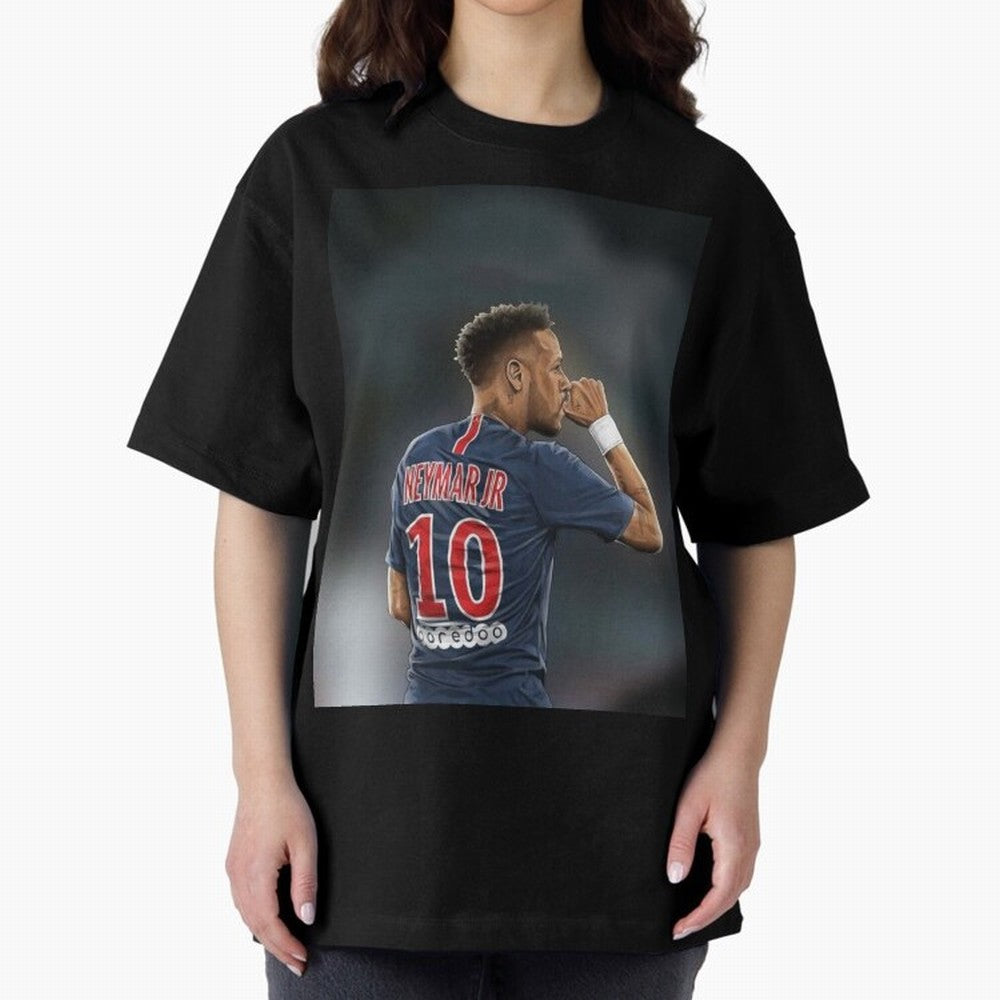 Neymar Watercolor Art Oversized T-Shirt Relive Legendary Nights from Match Day Hype around FIFA World Cup 2026 USA Canada Mexico, Cristiano Ronaldo, Portugal, Spain and Germany, Worldwide Fan Energy, Dramatic Goals, Stadium Lights and Championship