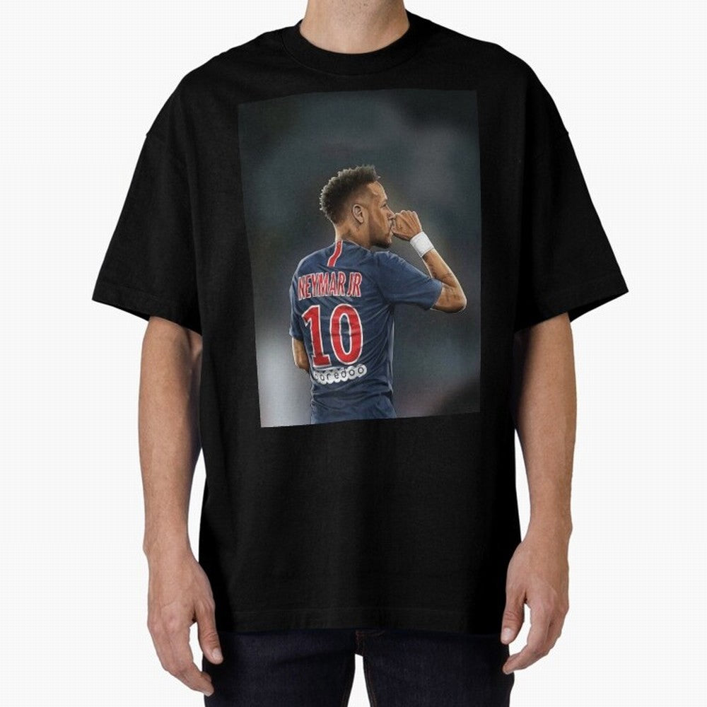 Neymar Watercolor Art Oversized T-Shirt Relive Legendary Nights from Match Day Hype around FIFA World Cup 2026 USA Canada Mexico, Cristiano Ronaldo, Portugal, Spain and Germany, Worldwide Fan Energy, Dramatic Goals, Stadium Lights and Championship
