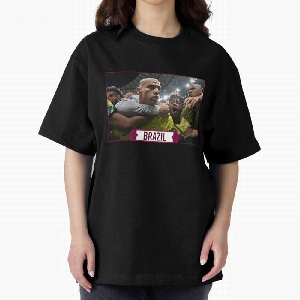 Brazil World Cup Oversized T-Shirt Celebrate Soccer Greatness during FIFA World Cup 2026 USA Canada Mexico Spirit, Inspired by England, Messi, CR7 and Mbappe, Stadium Chants, National Pride, Trophy Dreams and Unforgettable Football Memories;