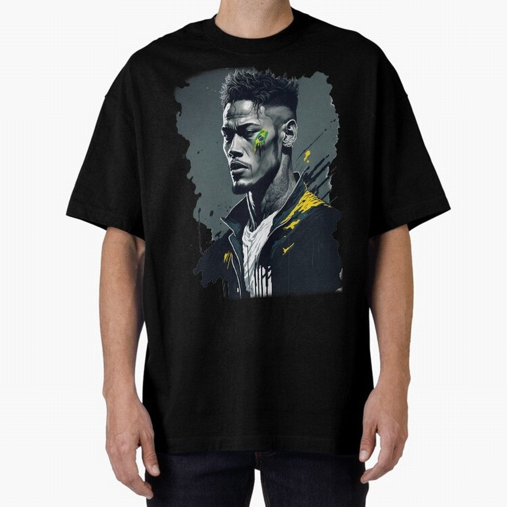 Neymar Jr. splash art Oversized T-Shirt Experience FIFA World Cup 2026 Group Stage Highlighting Neymar, France Energy, Supporter Pride, Iconic Celebrations, Legendary Names and Global Match Day Energy; Built for Supporters Chasing Trophy Dreams,