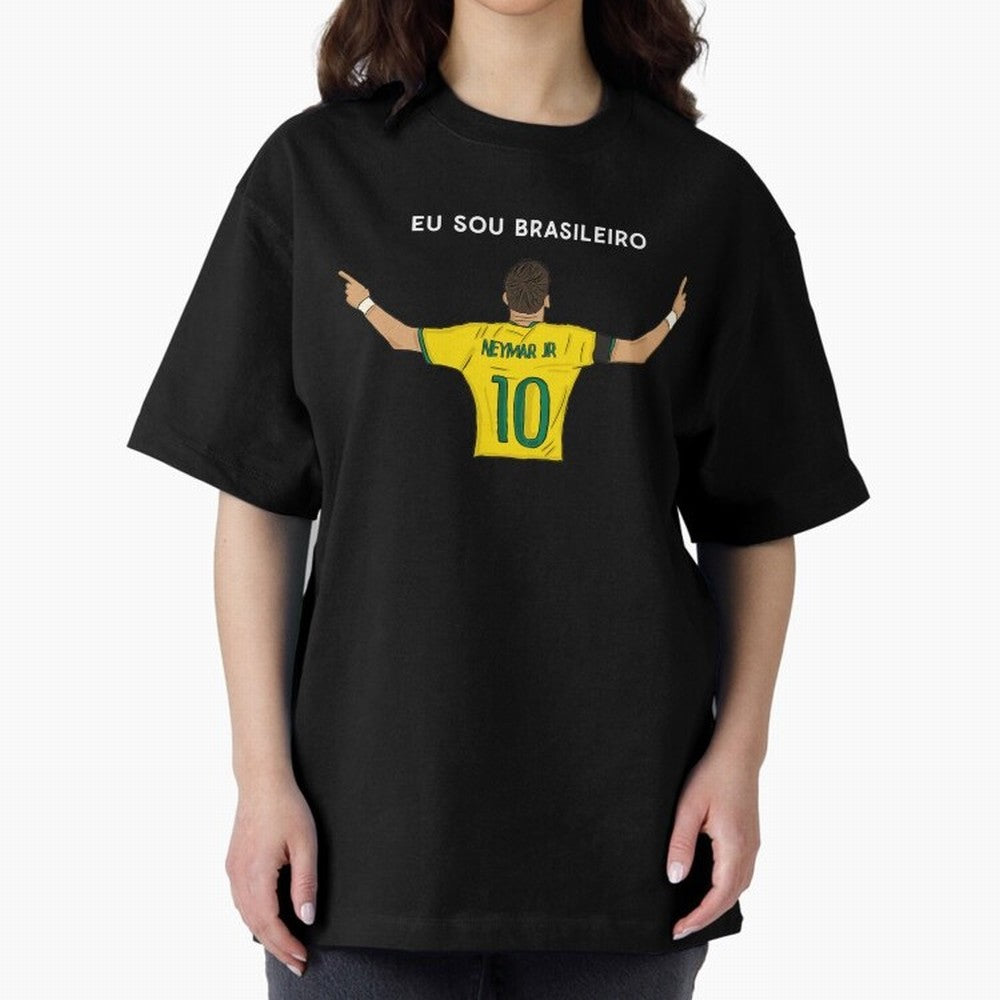 Neymar Jr Brazil Oversized T-Shirt Support Iconic Players in FIFA World Cup 2026 USA Canada Mexico Connected to Neymar, Brazil, Portugal and Argentina Energy, Soccer Culture, Superstar Moments, National Team Dreams and Competitive Fire; Ideal for