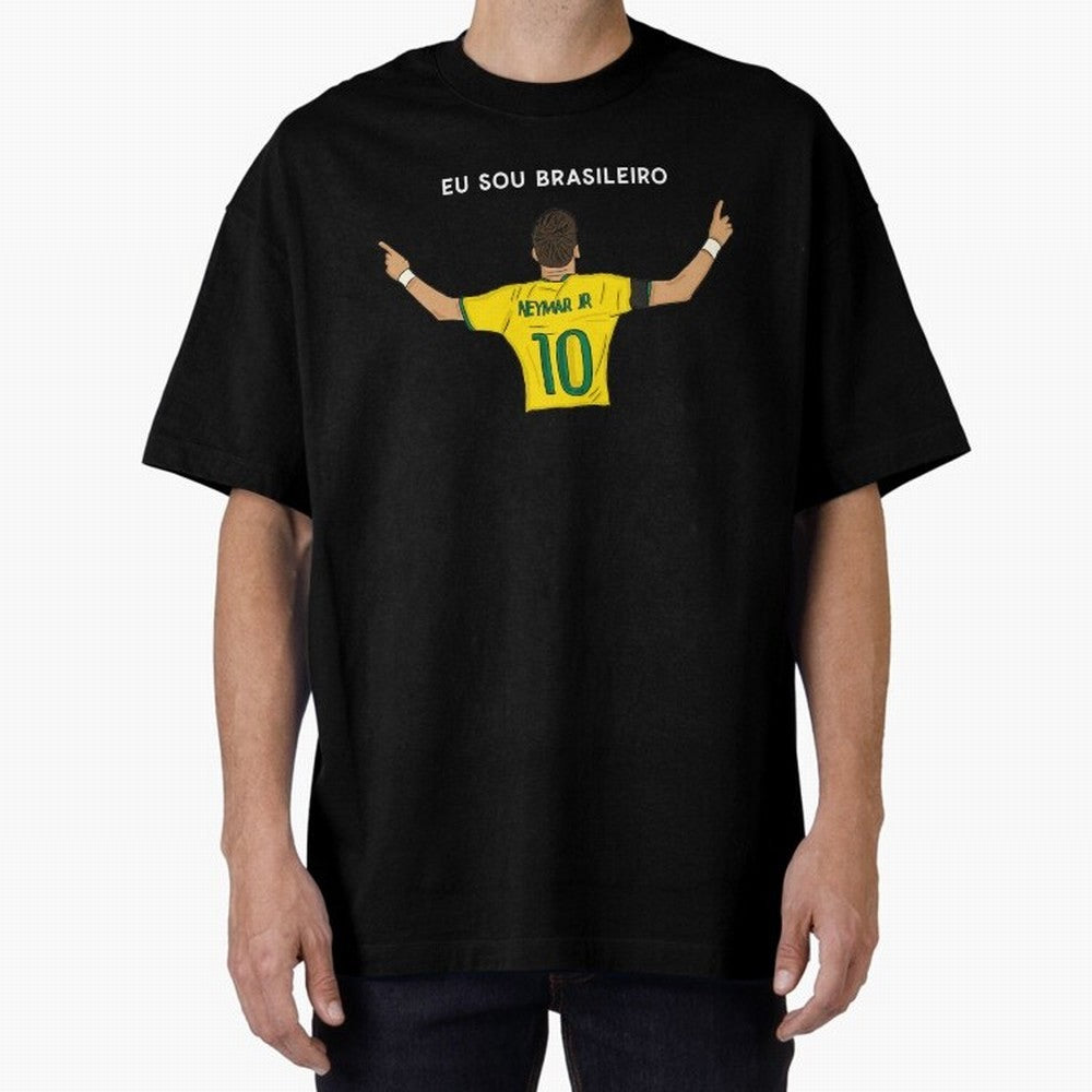 Neymar Jr Brazil Oversized T-Shirt Support Iconic Players in FIFA World Cup 2026 USA Canada Mexico Connected to Neymar, Brazil, Portugal and Argentina Energy, Soccer Culture, Superstar Moments, National Team Dreams and Competitive Fire; Ideal for