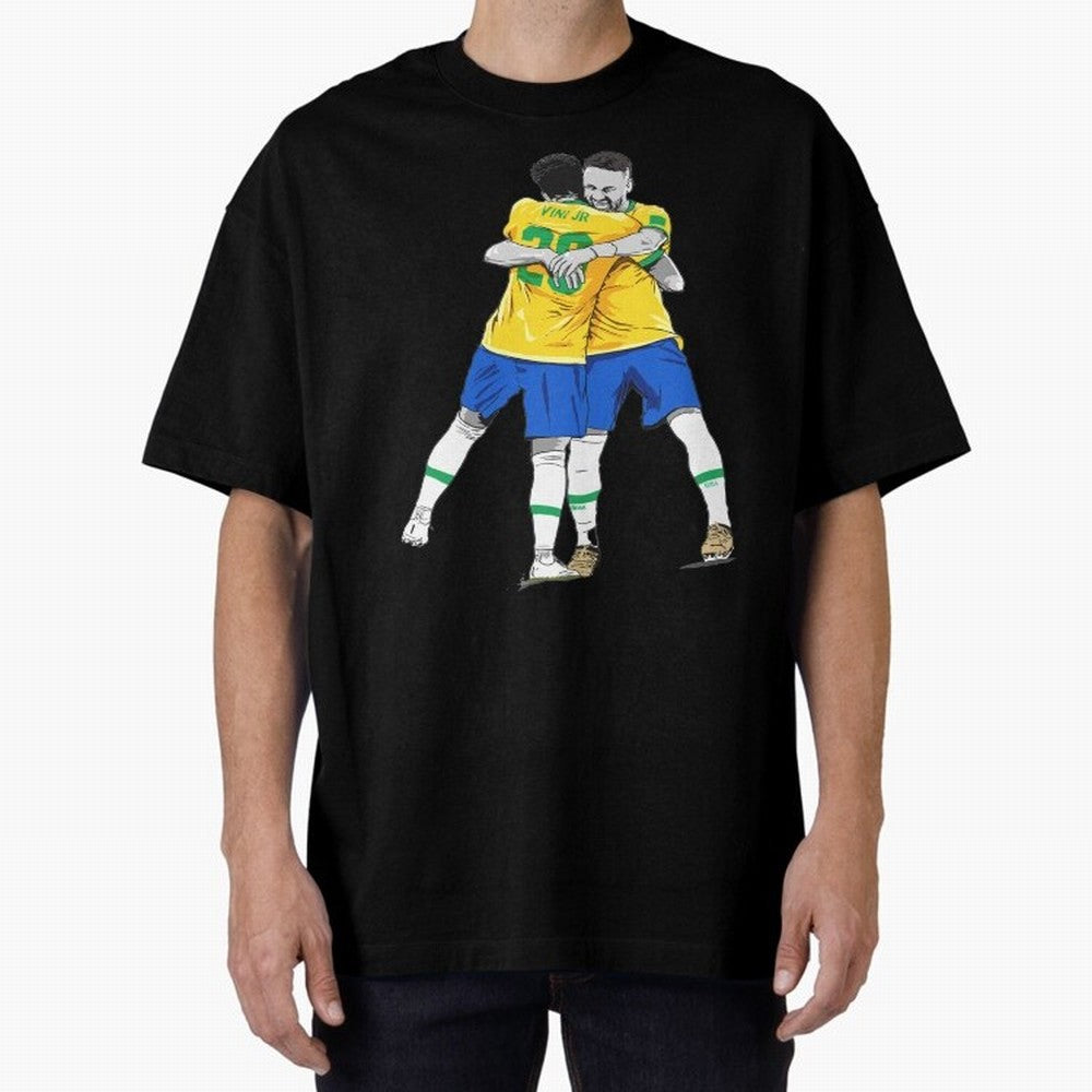 BRAZIL Neymar Jr and Vini Jr World Cup Celebration Classic T-Shirt Showcase Match Day Hype around FIFA World Cup 2026, Messi, CR7 and Mbappe, England and Germany, Game Day Rituals, Football Legends, Country Pride and the Road to the Final; Built