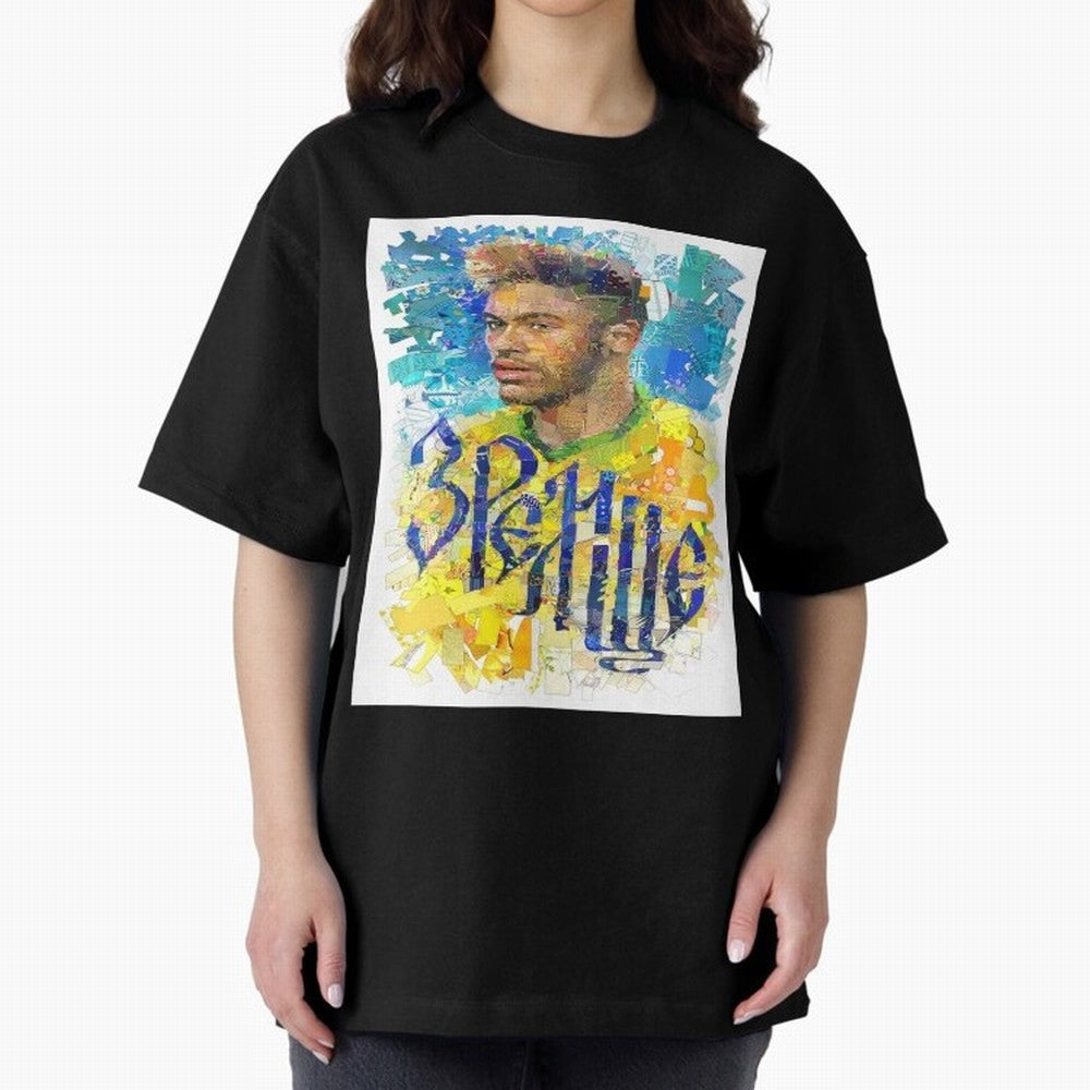Neymar Illustration Art Framed Art Print Classic T-Shirt Turn Football Passion into Global Football Passion for FIFA World Cup 2026 USA Canada Mexico, Centered on Messi, CR7 and Mbappe, Brazil, Classic Soccer Heritage, Championship Pressure, Fan