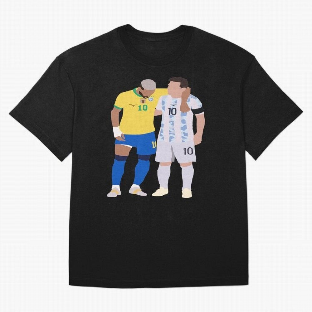 Messi and Neymar Copa America Friends Oversized T-Shirt Live for the Drama of FIFA World Cup 2026 USA Canada Mexico Spirit, with Brazil, Portugal and Argentina, Neymar, Haaland and Cristiano Ronaldo, Stadium Memories, Football Loyalty,