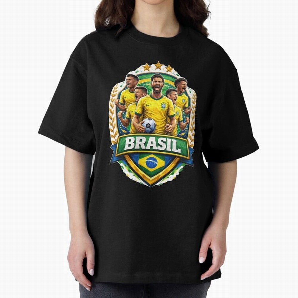 Brazil Football National Team Pride- Brazil Soccer Graphics Classic T-Shirt Bring a Champion Mindset to FIFA World Cup 2026 USA Canada Mexico Highlighting Neymar, Haaland and Cristiano Ronaldo, Spain and Netherlands Energy, Fan Favorite Moments,